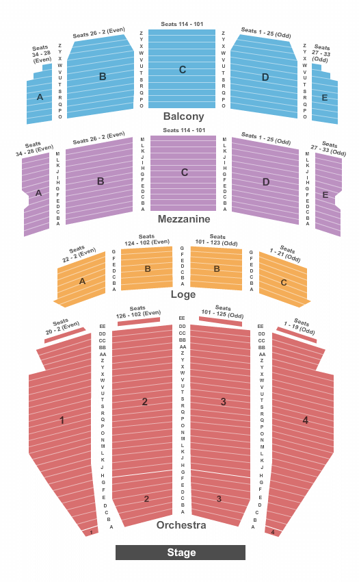Ohio Theatre Water for Elephants Seating Chart